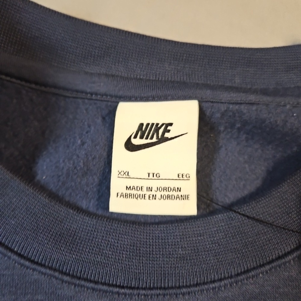 Nike Men's Training Fleece Pullover Crewneck Sweatshirt Navy XXL NWT - Picture 4 of 6